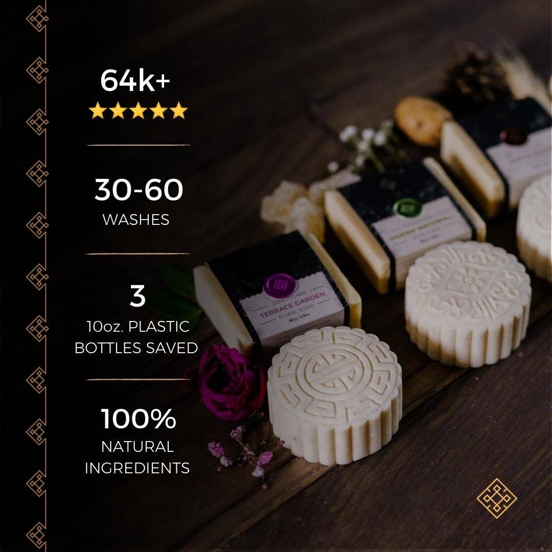 Citrus Yao Shampoo & Conditioner Bar w/ Bamboo Holder: Citrus Yao